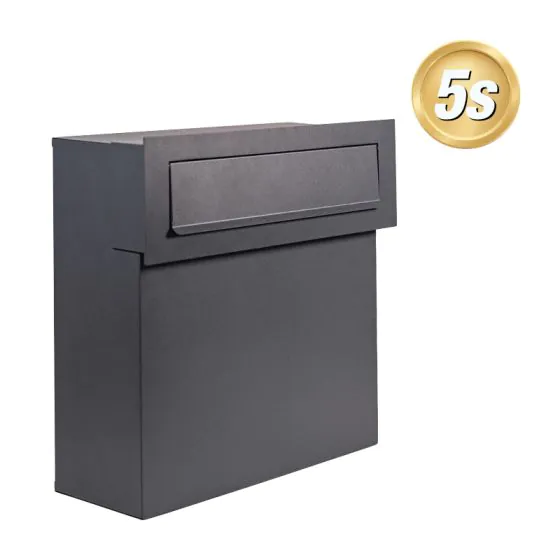 Poštni nabiralnik za aluminijasto ograjo - Barva: antracit 5S RAL 7016, Širina: 37,5 cm, Višina: 38 cm, Globina: 15 cm