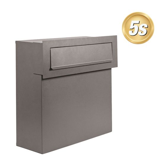 Poštni nabiralnik za aluminijasto ograjo - Barva: temno siva RAL 9007, Širina: 37,5 cm, Višina: 38 cm, Globina: 15 cm