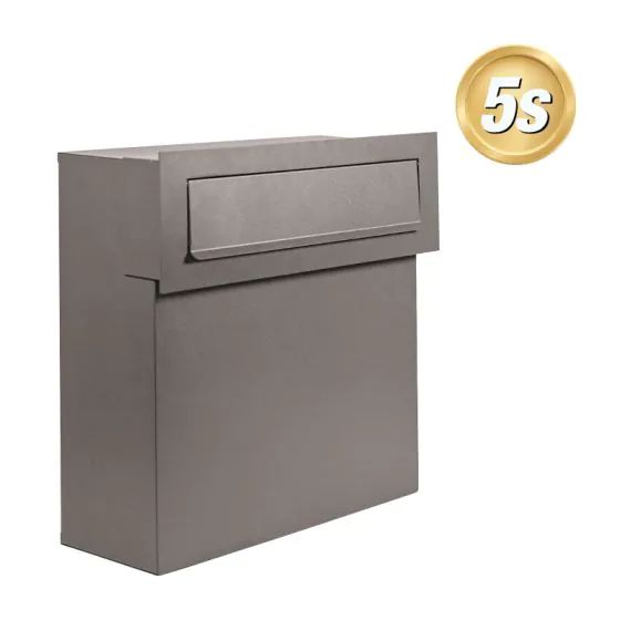 Poštni nabiralnik za aluminijasto ograjo - Barva: temno siva RAL 9007, Širina: 37,5 cm, Višina: 38 cm, Globina: 15 cm