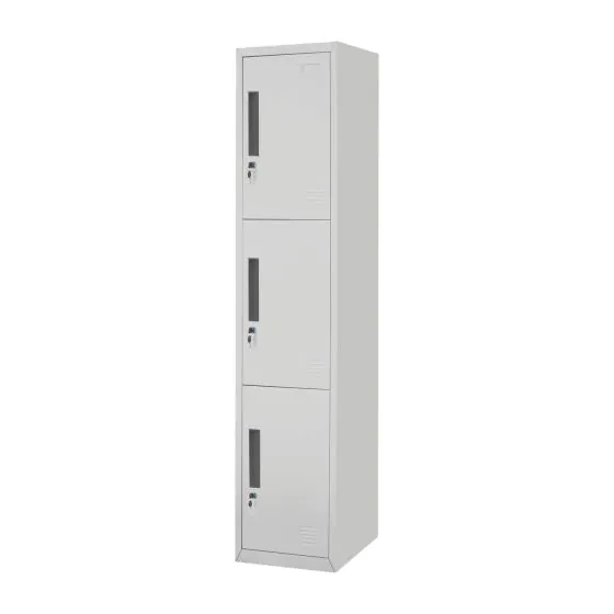 Kovinska garderobna omara Elisa s 3 krilnimi vrati – širina: 380 mm, višina: 1800 mm, globina: 450 mm