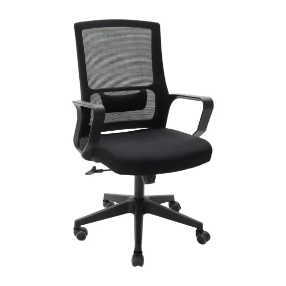 Pisarniški stol Orion – mere: 56 x 101–111 x 57 cm, barva: črna