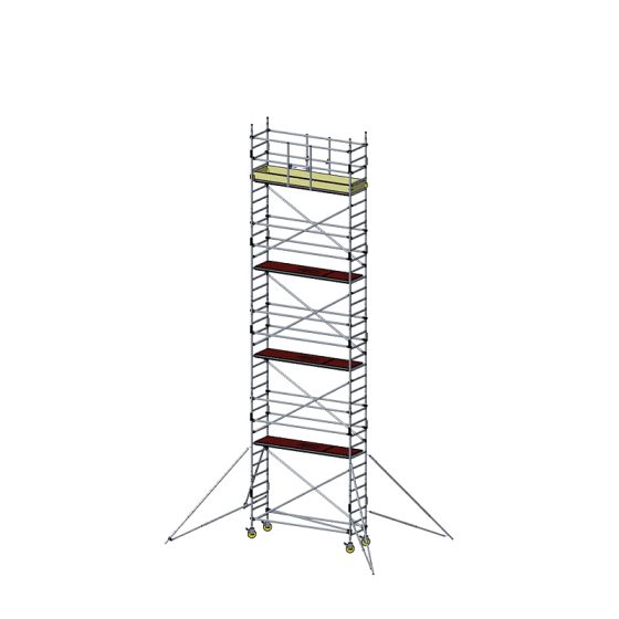 Alu prenosna lestev Mod. D nova norma MOBILE - Širina: 0,70 m - Opravljene dimenzije: 1,80 m, delovna višina: 10,30 m