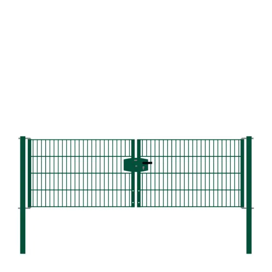 Vrata-žična rešetka David 2 - krilna 271 cm široka - cinkano ali barvano: barvano zeleno, višina v cm: 83, širina v cm: 271, Teža v kg: 33,86