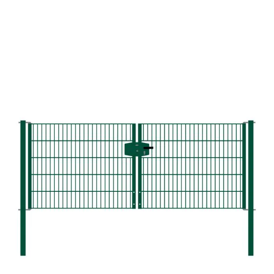 Vrata-žična rešetka David 2 - krilna 271 cm široka - cinkano ali barvano: barvano zeleno, višina v cm: 103, širina v cm: 271, Teža v kg: 40,93