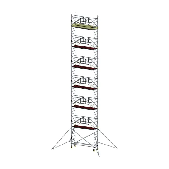 Alu gradbeni odri Mod. D nova norma SAFE - Širina: 0,70 m - Konstrukcija: 1,80 m, Delovna višina: 14,30 m