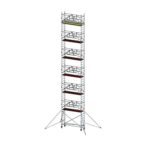 Alu gradbeni odri Mod. D nova norma SAFE - Širina: 0,70 m - Konstrukcija: 2,50 m, delovna višina: 14,30 m