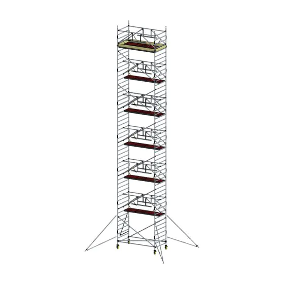 Alu gradbeni odri Mod. E nova norma SAFE - Širina: 1,30 m - Konstrukcija: 1,80 m, delovna višina: 14,30 m