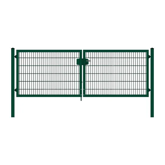 Vrata Vario s cevnim okvirjem, dvokrilna - Opis: Zeleno ali antracit, Višina v cm: 123, Skupna širina v cm: 366, Prehodna širina v cm: 350