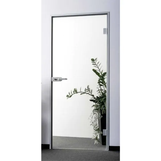 Steklena vrata ESG 8 mm - Izvedba: prozorna, vratno krilo: 871 x 2013 mm (Š x V), svetlo gradbeno odprtje: 900 x 2035 mm (Š x V)