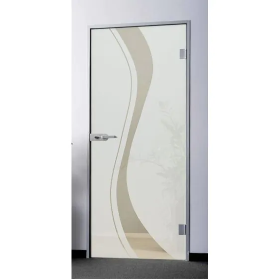 Stekleno vrata ESG 8 mm - izvedba: satinirana M7, vratno krilo: 921 x 2013 mm (Š x V), svetlo gradbeno odprtje: 950 x 2035 mm (Š x V)