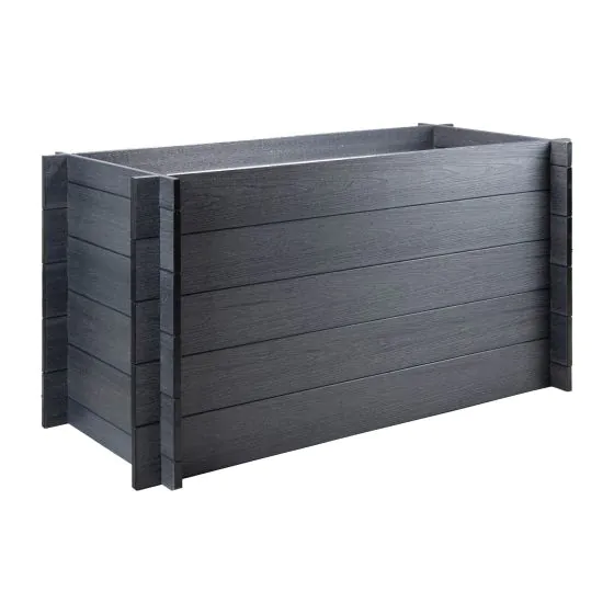 WPC visoka greda Tina – barva: temno siva, mere (D × Š × V): 150 × 70 × 75 cm