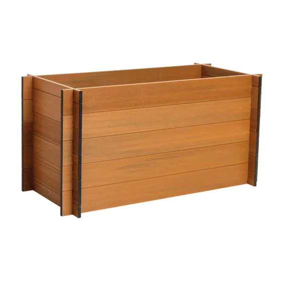 WPC visoka greda Tina – barva: videz lesa, mere (D × Š × V): 150 × 70 × 75 cm