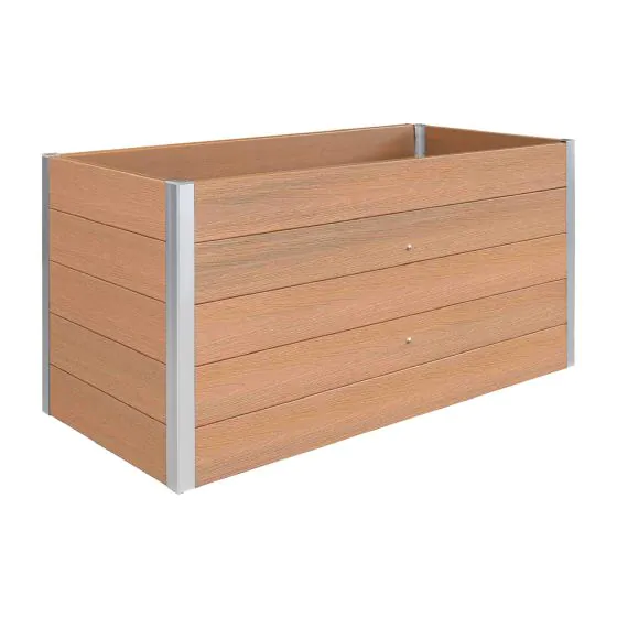 WPC visoka greda Nina – barva: videz lesa, mere (D × Š × V): 160 × 70 × 75 cm