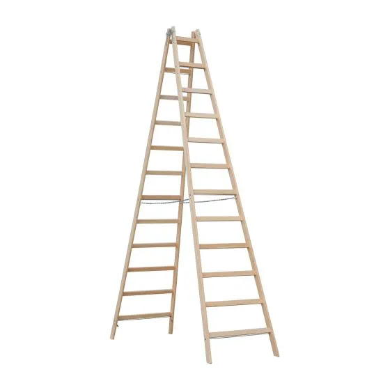 Lesena A-lestev model HZ  - število prečk: 2 x 12,  dolžina lesve pribl. (m): 3,76 m