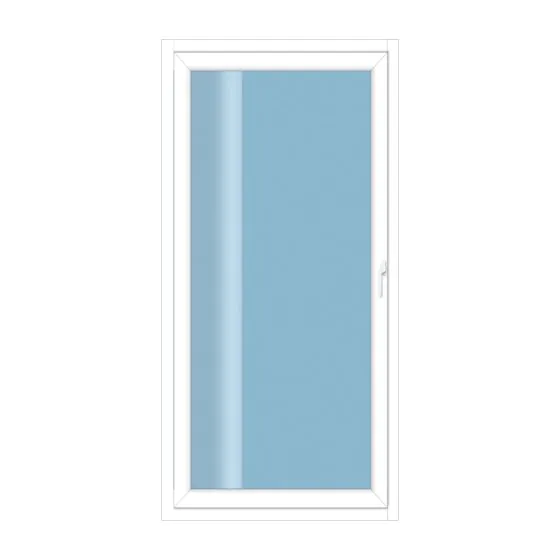 Plastična balkonska vrata 1-krilna z vrtenjem / nagibom - Dimenzije (Š x V): 900 x 2000 mm, Barva zunaj / znotraj: bela / bela, Odpiranje: DIN-levo