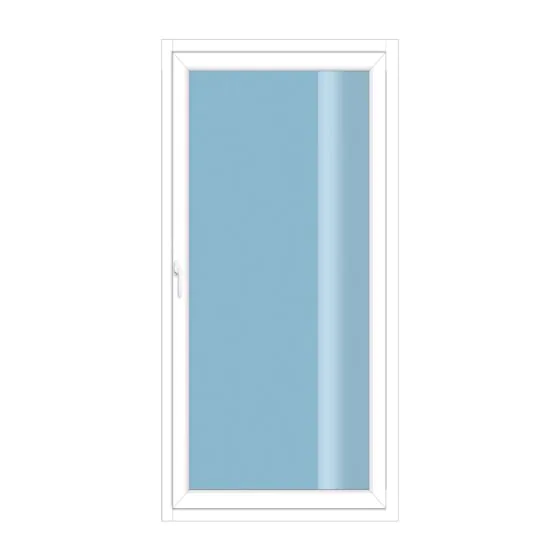 Plastična balkonska vrata 1-krilna z vrtenjem / nagibom - Dimenzije (Š x V): 900 x 2000 mm, Barva zunaj / znotraj: bela / bela, Odpiranje: DIN-desno