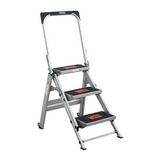 Little Giant z varnostnim lokom - št. stopnic: 3, stojna višina cm: 68, teža kg: 9,1, zložendim.: 110 x 55,5 x 12