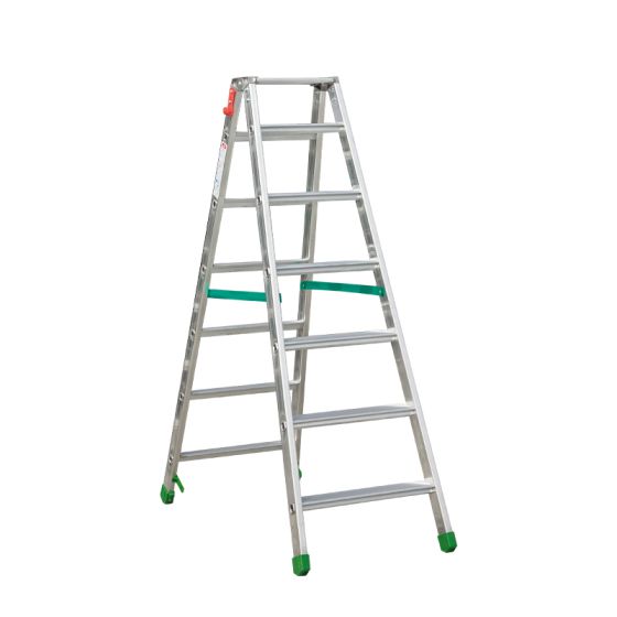 Aluminijasta A-lestev s stopnicami Light Star - Število stopnic: 7, teža v kg: 9,0, B (cm): 154, C (cm): 125, D (cm): 15,5, E (cm): 53,5, F (cm): 254, H (cm): 166