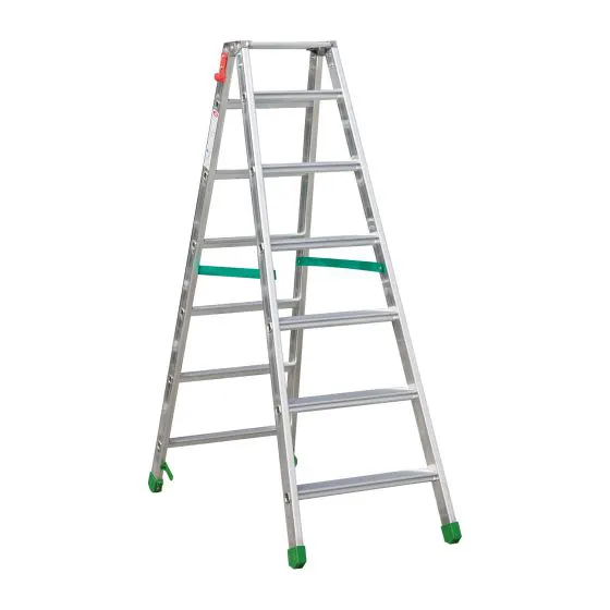 Aluminijasta A-lestev s stopnicami Light Star - Število stopnic: 7, teža v kg: 9,0, B (cm): 154, C (cm): 125, D (cm): 15,5, E (cm): 53,5, F (cm): 254, H (cm): 166