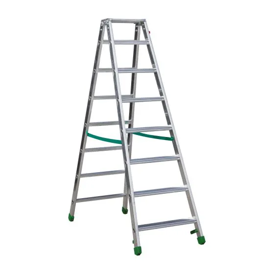 Aluminijasta A-lestev s stopnicami Light Star - Število stopnic: 8, teža v kg: 10,4, B (cm): 176, C (cm): 144, D (cm): 15,5, E (cm): 56, F (cm): 276, H (cm): 190