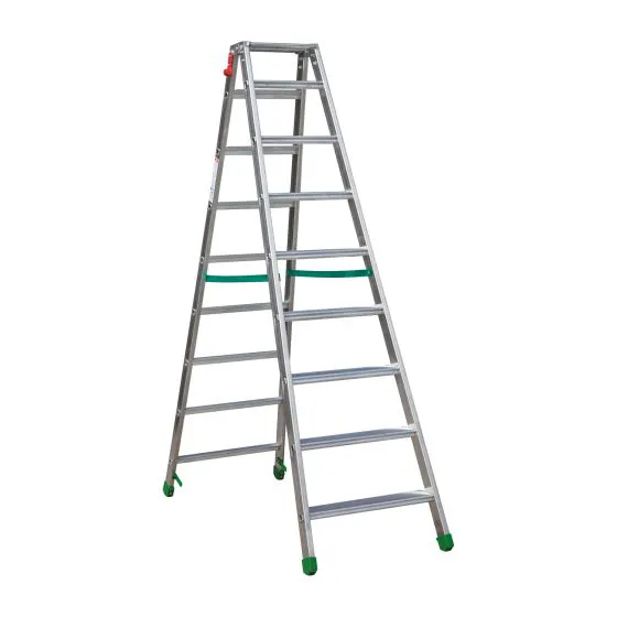 Aluminijasta A-lestev s stopnicami Light Star - Število stopnic: 9, teža v kg: 11,8, B (cm): 199, C (cm): 169, D (cm): 15,5, E (cm): 59,5, F (cm): 299, H (cm): 215