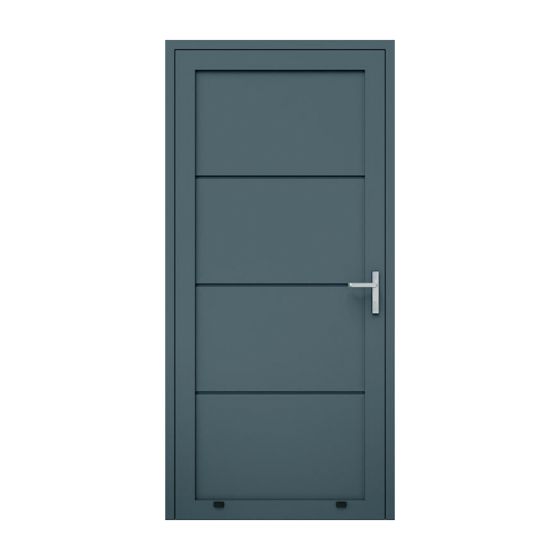 Aluminijasta stranska vhodna vrata, 1-krilna - mere: 1000 x 2000 mm (Š x V), barva: antracit RAL 7016, omejevalnik: znotraj desno - DIN desno