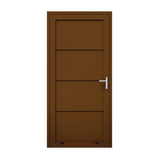Aluminijasta stranska vhodna vrata, 1-krilna - mere: 1000 x 2000 mm (Š x V), barva: rjava RAL 8014, omejevalnik: znotraj desno - DIN desno