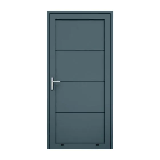 Aluminijasta stranska vhodna vrata, 1-krilna - mere: 1000 x 2000 mm (Š x V), barva: antracit RAL 7016, omejevalnik: znotraj desno - DIN desno