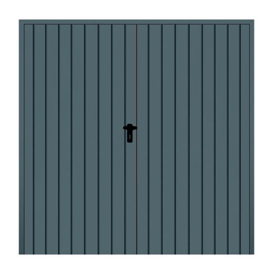 Jeklena nihajna vrata, 2-krilna brez izolacije - mere: 2000 x 2000 mm (Š x V), barva: antracit RAL 7016, smer odpiranja: DIN levo