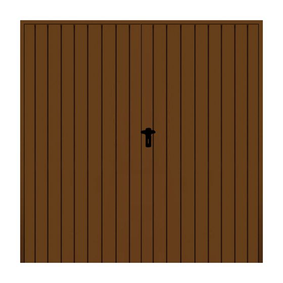Jeklena nihajna vrata, 2-krilna z izolacijo - mere: 2000 x 2000 mm (Š x V), barva: rjava RAL 8014, smer odpiranja: DIN desno