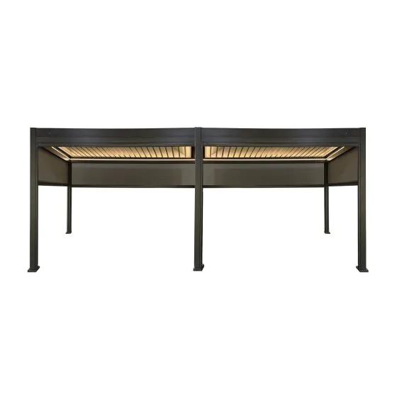 Pergola Dallas z LED in sončno zaščito - barva: antracit, dolžina: 6000 mm, širina: 3000 mm, višina: 2500 mm