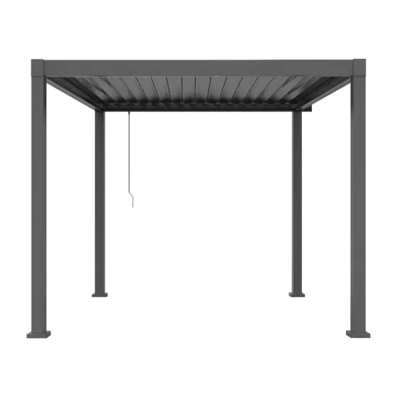 Pergola Dallas iz jekla in aluminija - barva: črna, dolžina: 3000 mm, širina: 3000 mm, višina: 2500 mm