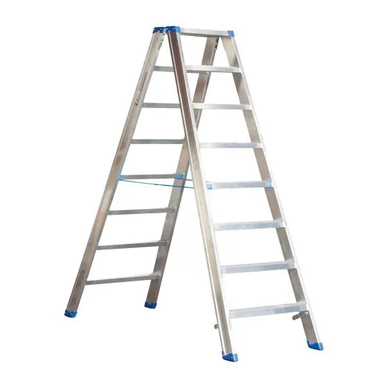 Aluminijasta A-lestev s stopnicami mod. SL - število prečk: 8, višina pribl. m: 1,89, širina m: 64, teža kg: 12,50