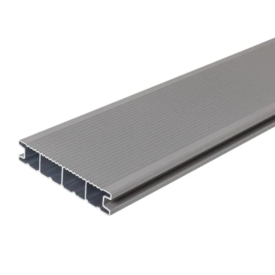 Deske za teraso iz aluminija - dolžina: 3000 mm, prerez: 144 x 27 mm, barva: siva