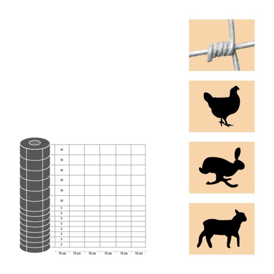 Taurus – lahka izvedba - Višina: 100 cm,  Število vodoravnih žic: 16,  Teža: 32 kg