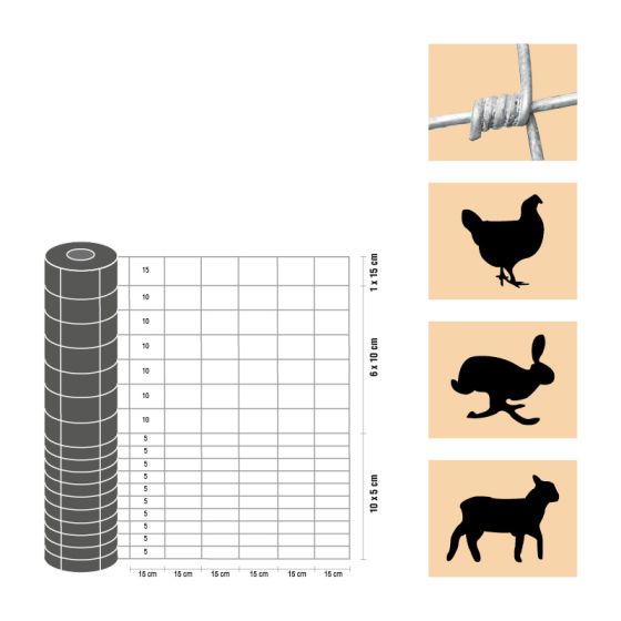 Taurus – lahka izvedba - Višina: 126 cm,  Število vodoravnih žic: 18,  Teža: 34 kg