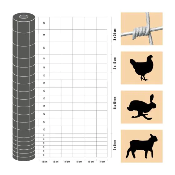 Taurus – lahka izvedba - Višina: 200 cm,  Število vodoravnih žic: 20,  Teža: 45 kg