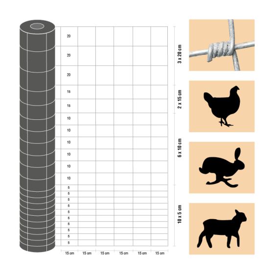 Taurus – lahka izvedba - Višina: 200 cm,  Število vodoravnih žic: 22,  Teža: 50 kg