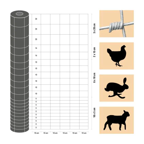 Taurus – lahka izvedba - Višina: 200 cm,  Število vodoravnih žic: 22,  Teža: 50 kg