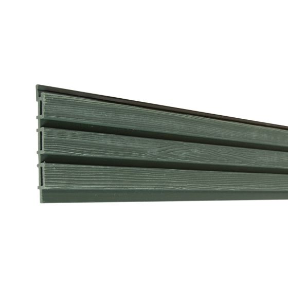 fasadni profili iz WPC - Stil - Barva: gozdno zelena, Dolžina: 200 cm, Višina: 15 cm, Debelina: 2 cm