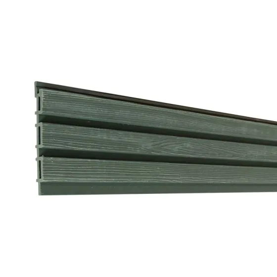 fasadni profili iz WPC - Stil - Barva: gozdno zelena, Dolžina: 200 cm, Višina: 15 cm, Debelina: 2 cm