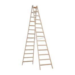 Lesena A-lestev model HZ - število prečk: 2 x 14, dolžina lesve pribl. (m): 4,36 m
