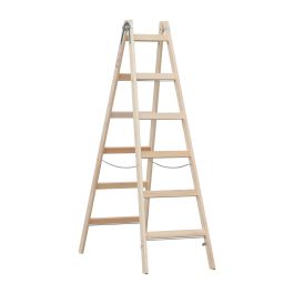 Lesena A-lestev model HZ - število prečk: 2 x 6, dolžina lesve pribl. (m): 1,96 m