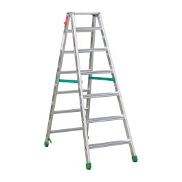 Aluminijasta A-lestev s stopnicami Light Star - Število stopnic: 7, teža v kg: 9,0, B (cm): 154, C (cm): 125, D (cm): 15,5, E (cm): 53,5, F (cm): 254, H (cm): 166