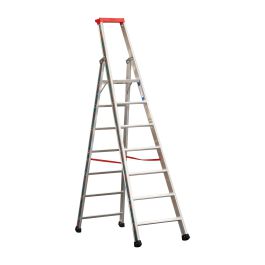Euro-Profi A-lestev s stopnicami Mod. S32577 - število stopnic: 7, dolžina lestve (m): 2,40, delovna višina (m): 3,45, višina podesta (m): 1,65, širina spodaj (m): 0,58, izteg (m): 1,30