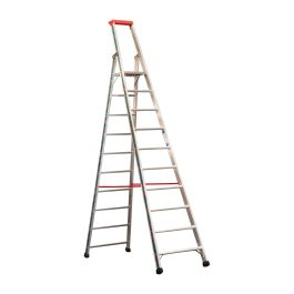 Euro-Profi A-lestev s stopnicami Mod. S32577 - število stopnic: 10, dolžina lestve (m): 3,15, delovna višina (m): 4,10, višina podesta (m): 2,30, širina spodaj (m): 0,67, izteg (m): 1,75