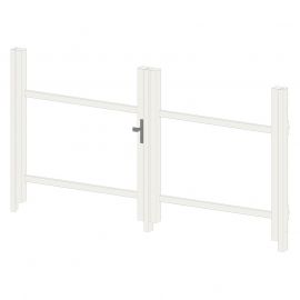 Okvir za vrata iz aluminija-brez polnila - 2-krilna (profil: 63 mm) - višina krila: 940-1500 mm, naslon: desno, barva: bela