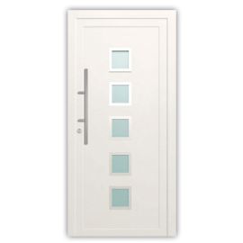 Vhodna vrata iz alu - Alu Star 1 belo - 1100 x 2100 mm (š x v), odpiranje znotraj: levo