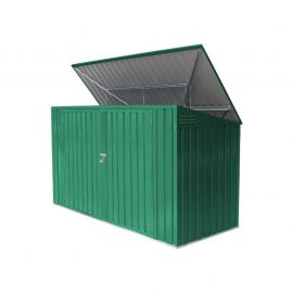 Boksi za posode za smeti / Hiške za orodje - barva: zelena, dolžina: 2350 mm, širina: 1000 mm, višina: 1300 mm 