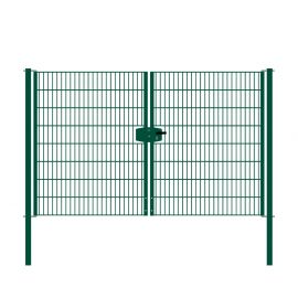 Vrata-žična rešetka David 2 - krilna 271 cm široka - cinkano ali barvano: barvano zeleno, višina v cm: 163, širina v cm: 271, Teža v kg: 60,19